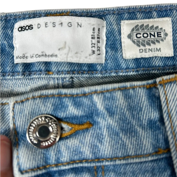 ASOS distressed straight leg jeans, 32x32, mid-wash denim - Picture 3 of 10